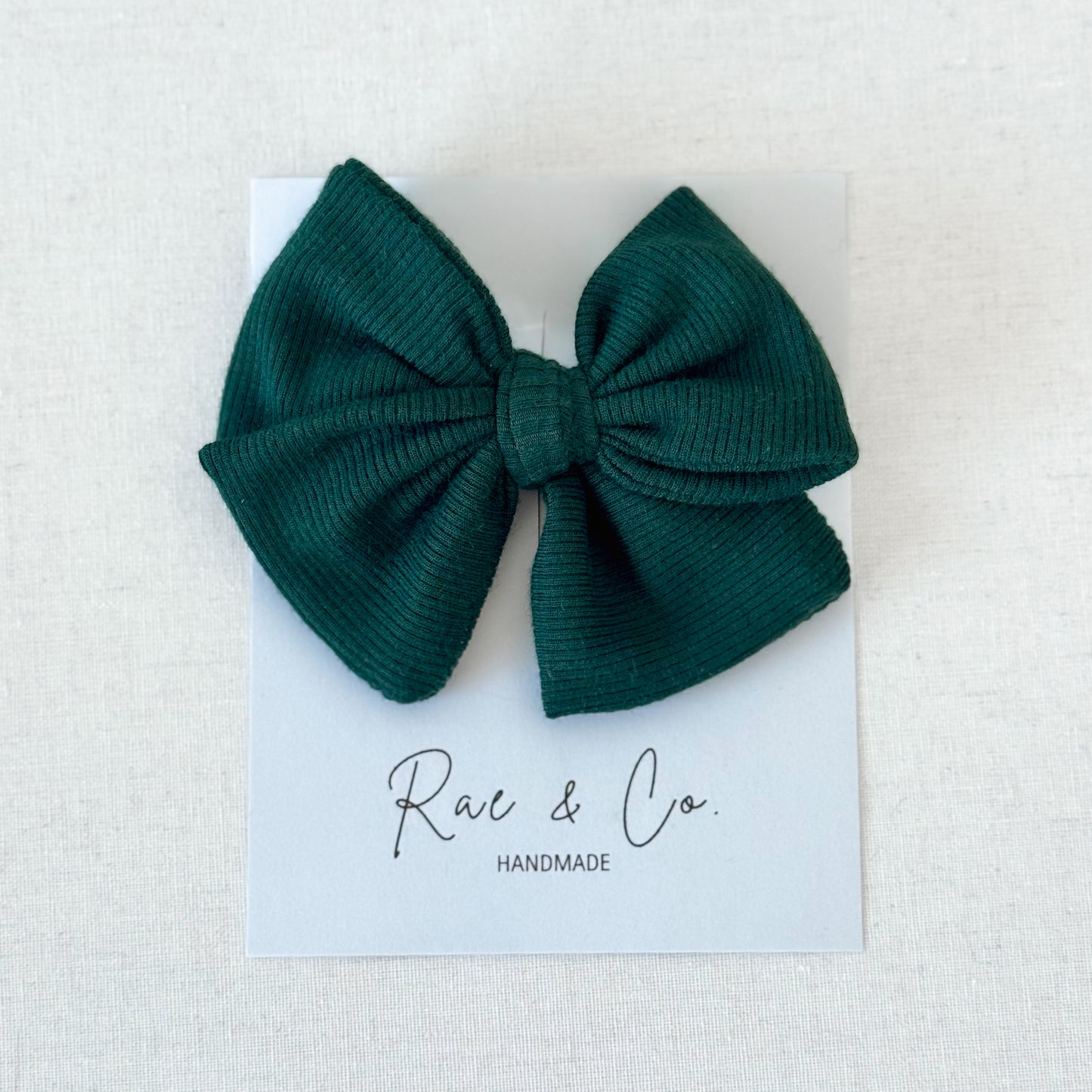 Ribbed Evergreen Bow