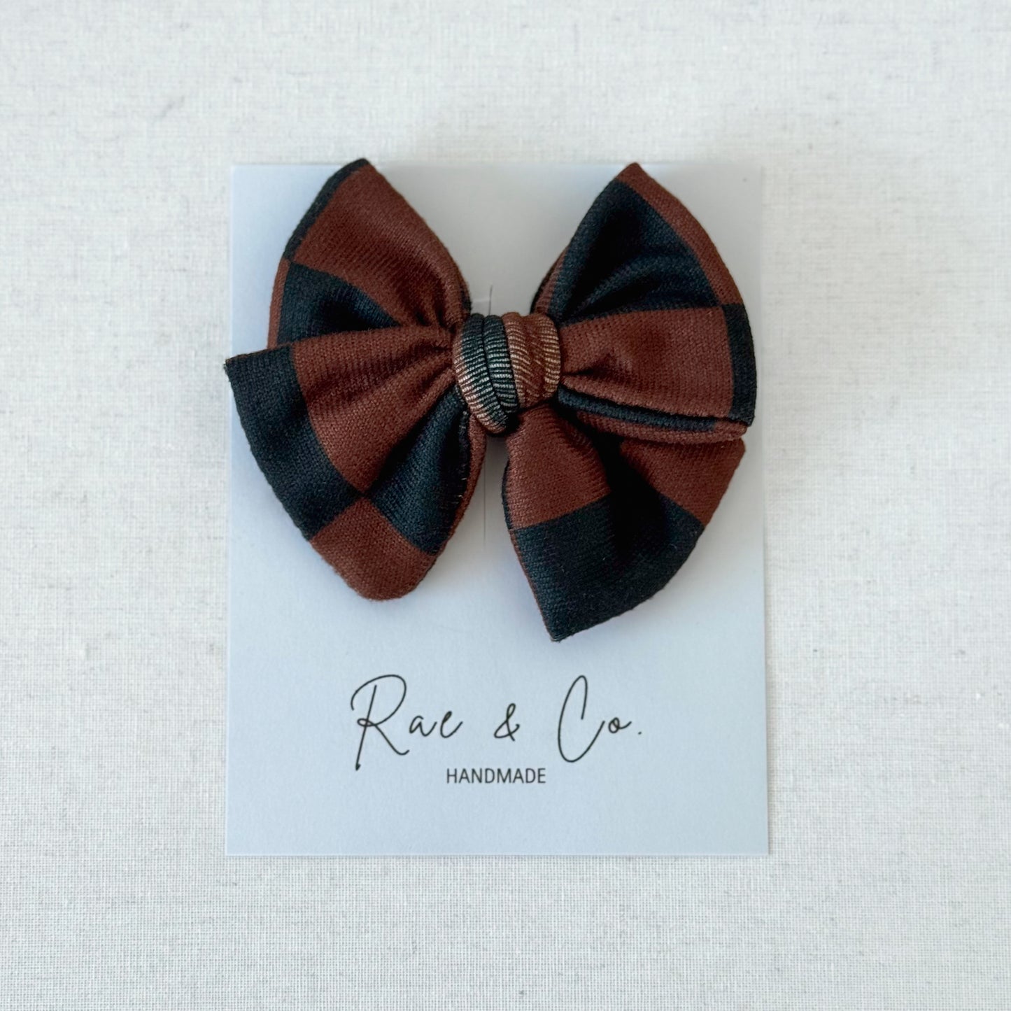 Oak and Coal Check Bow